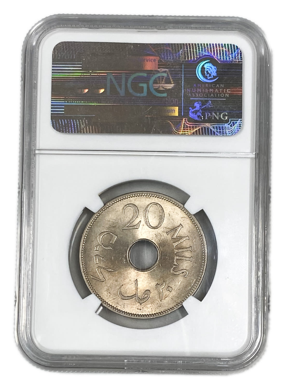 Palestine – 20 Mils 1940 – NGC MS 64 - Rare in this high quality - 1 3