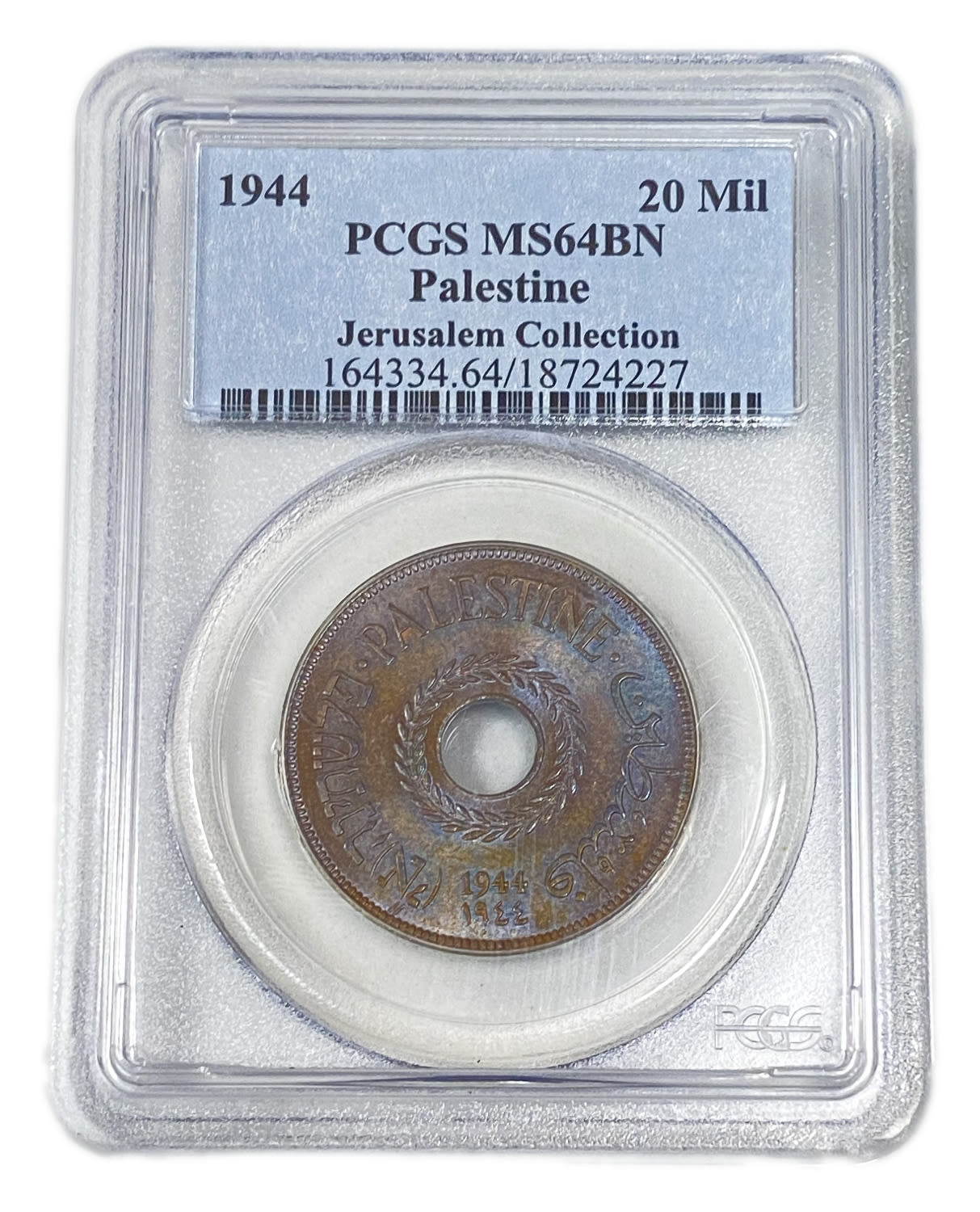 Palestine – 20 Mils 1944 – PCGS MS 64 BN - 1 2