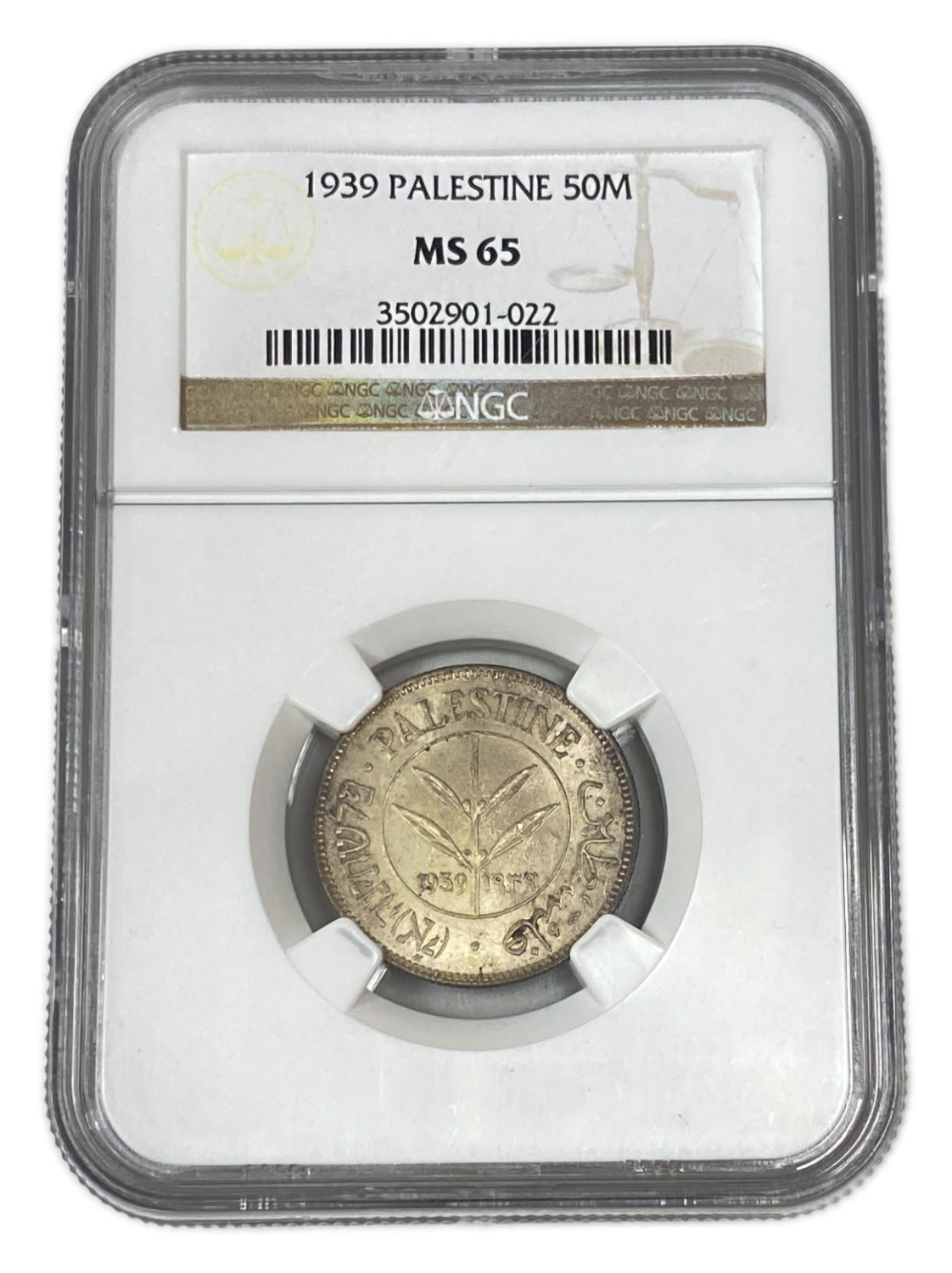 Palestine – 50 Mils 1939 – NGC MS 65 - 1 2