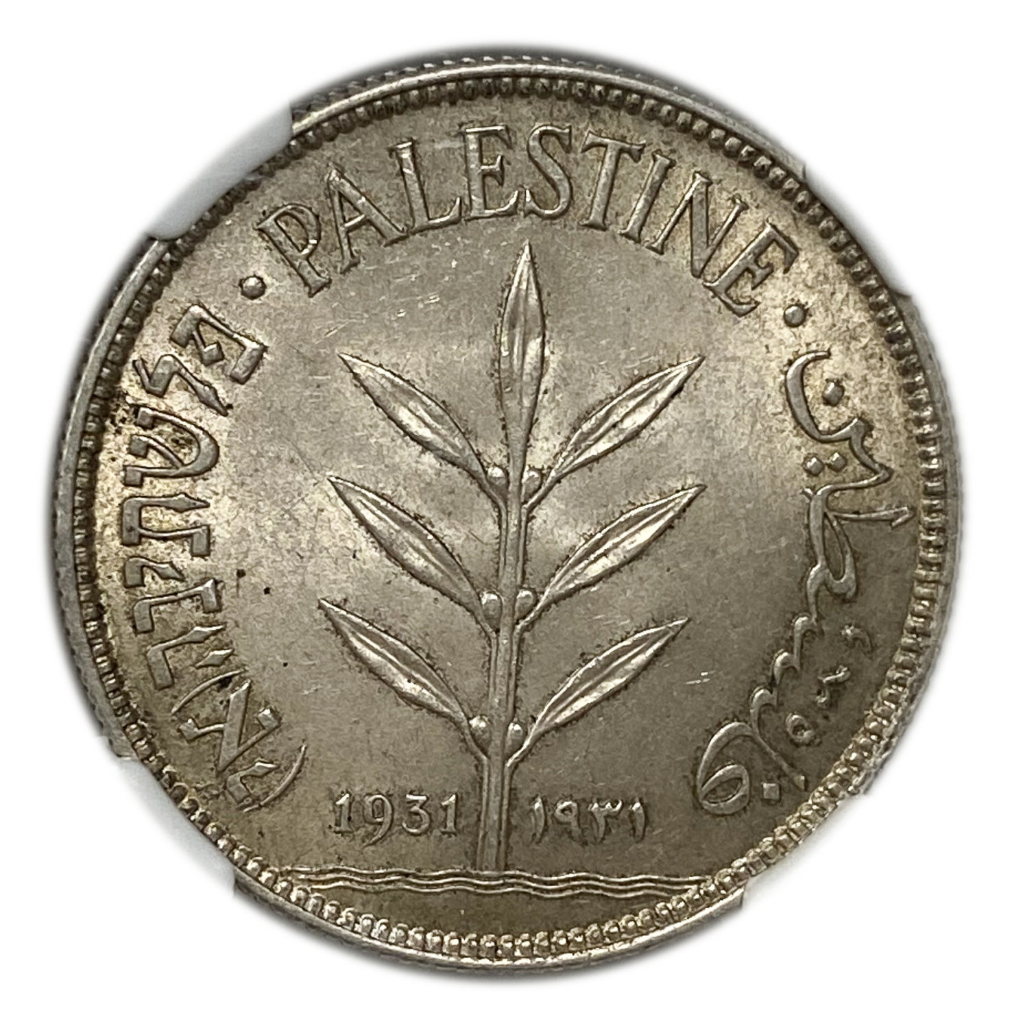 Palestine – 100 Mils 1931 – NGC MS 62 – UNC – Very Rare - 1 0