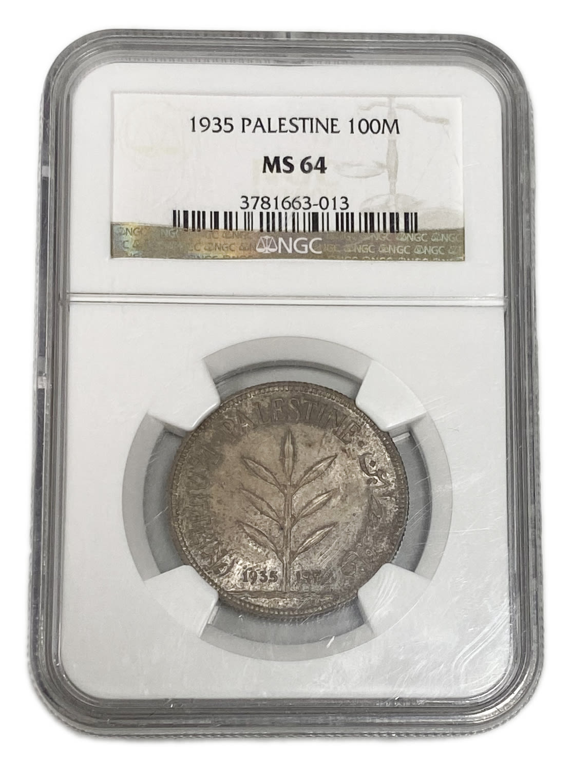 Palestine – 100 Mils 1935 – NGC MS 64 - 1 2