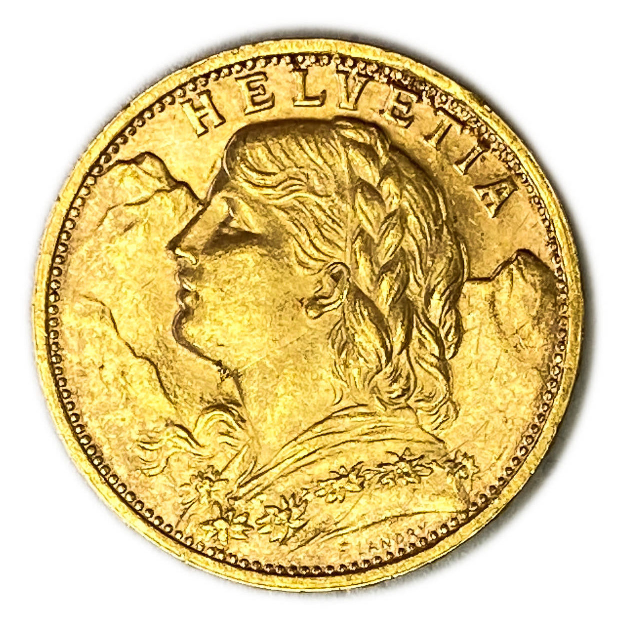 Switzerland - 20 francs 1927 - Swiss Confederation - Gold 900, 6.43 g, 21 mm - AU - 1 1