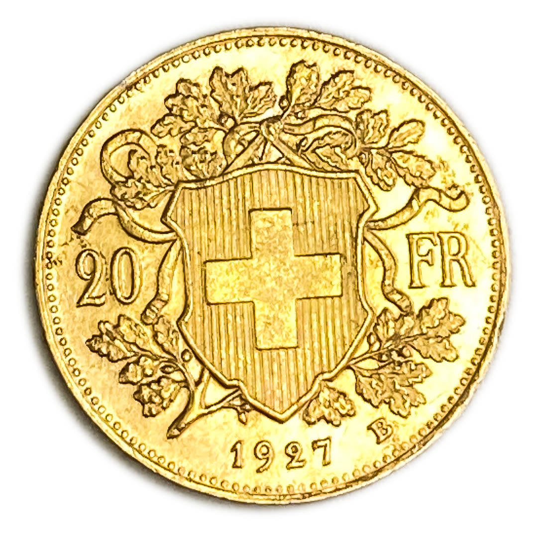 Switzerland - 20 francs 1927 - Swiss Confederation - Gold 900, 6.43 g, 21 mm - AU - 1 0