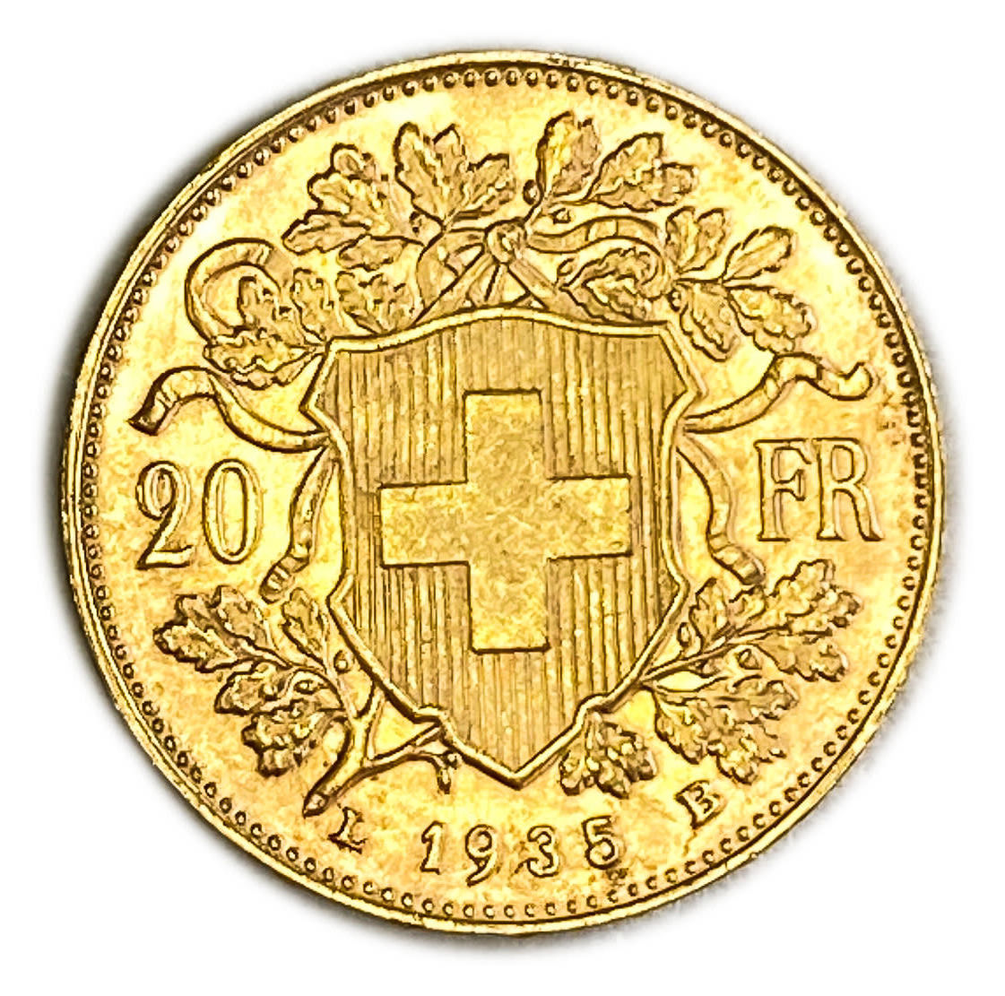 Switzerland - 20 francs 1935 - Swiss Confederation - Gold 900, 6.43 g, 21 mm - AU - 1 0