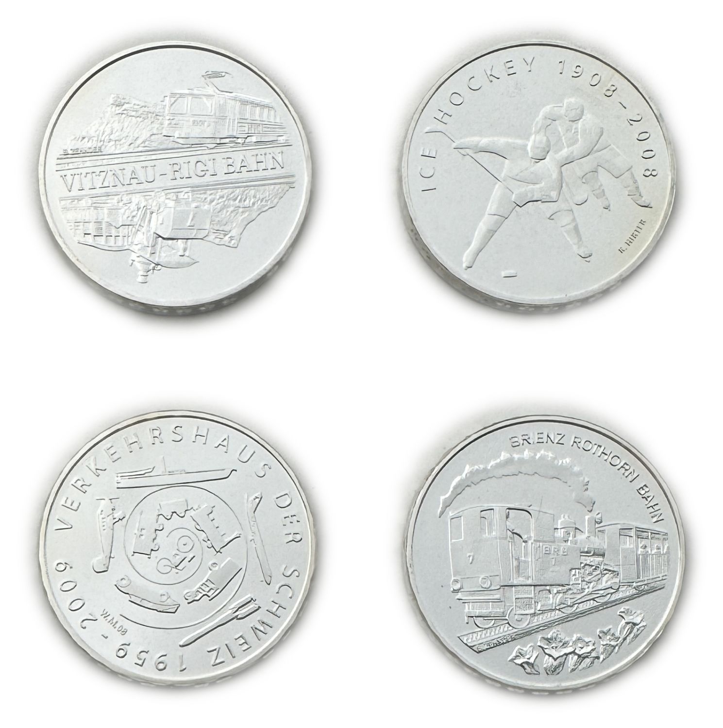 Switzerland - Lot of 4 coins of 20 Francs 2008, 2009 - Silver 835, 80g total, 32.8mm - UNC - 1 0