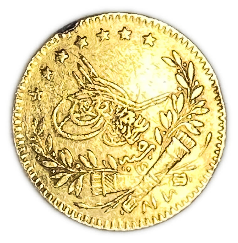 Ottoman Empire - 25 Kurus 1861 (1277) - Abdulaziz Bursa mint - Gold 917, 1.79g, 15mm - 1 0