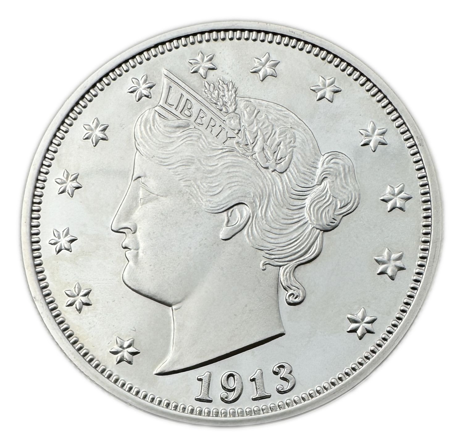 USA - 5 Cents 1913 - COPY - Silver 999, 56.7g - Proof coin - 1 0