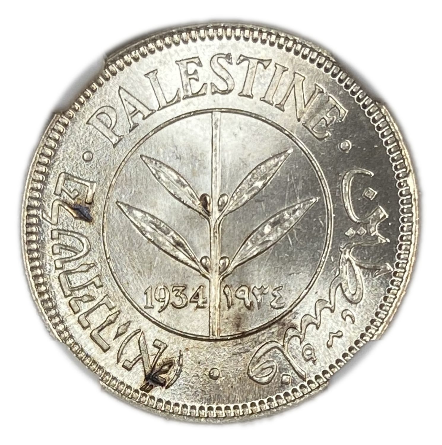 Palestine - 50 Mils 1934 - NGC MS 65+ - UNC - 1 0