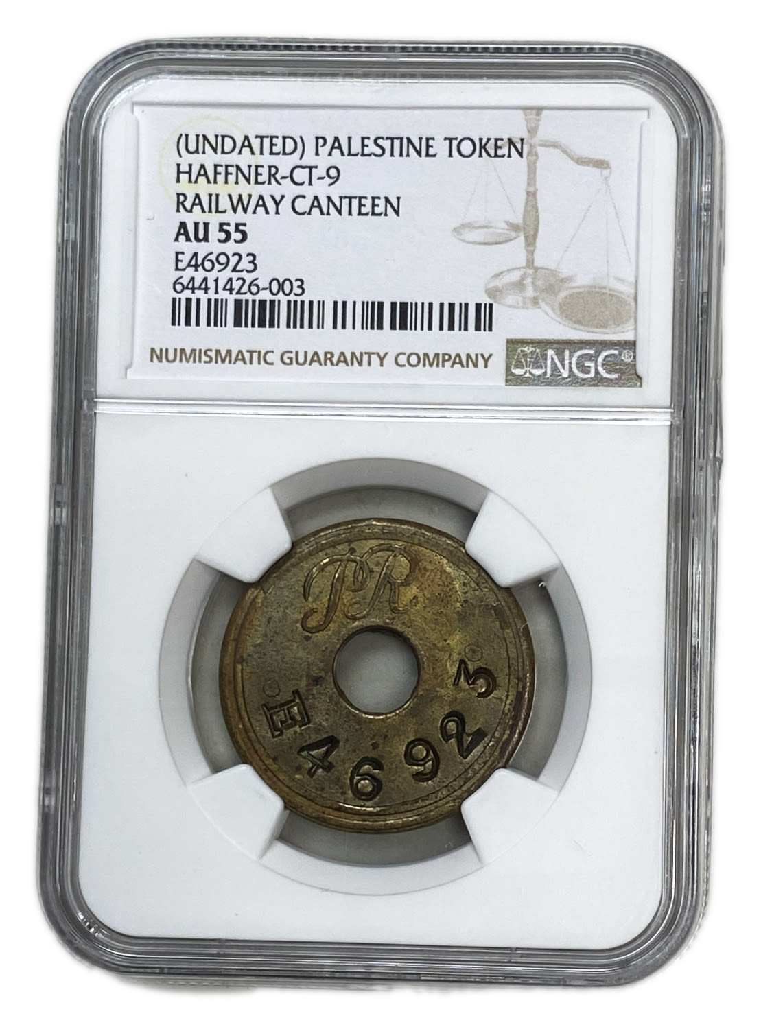 Palestine - Railway Token, Canteen Token - Type 1 - NGC AU 55 - 1930s - Rare - 1 2