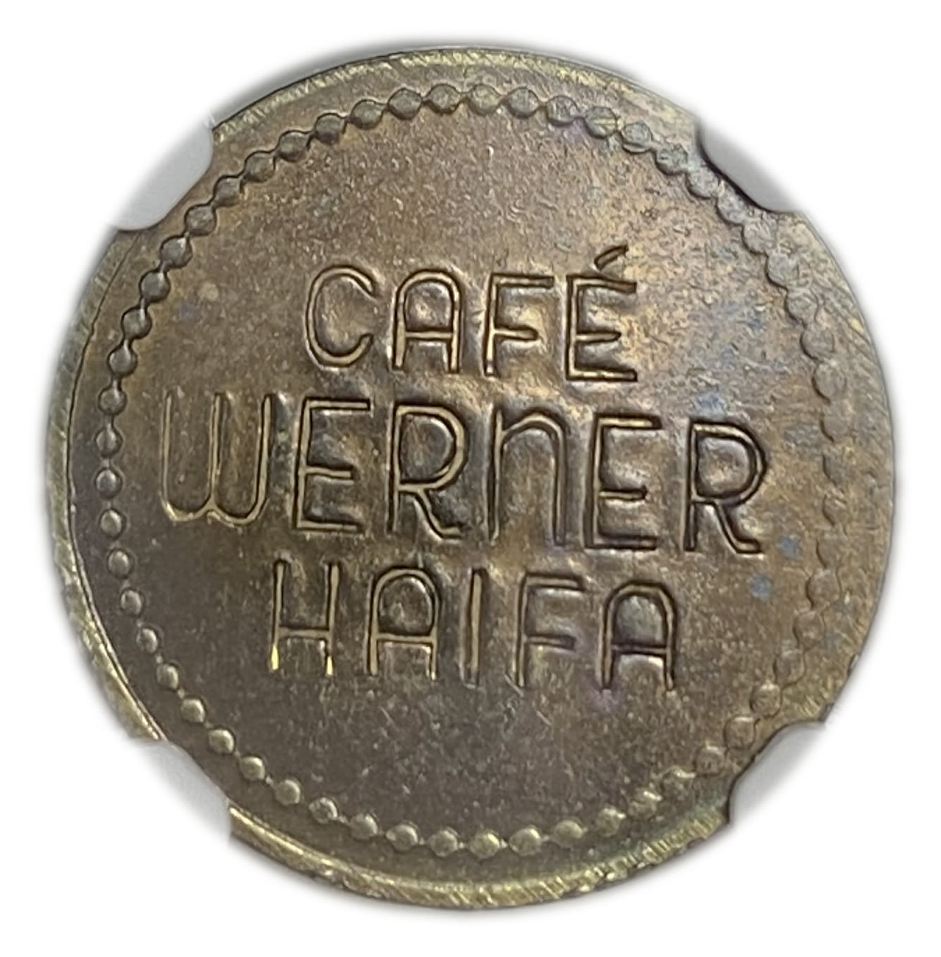 Palestine - Cafe werner token - 5 MIls, bronze - NGC MS 64 - Rare in this high grade - 1 1