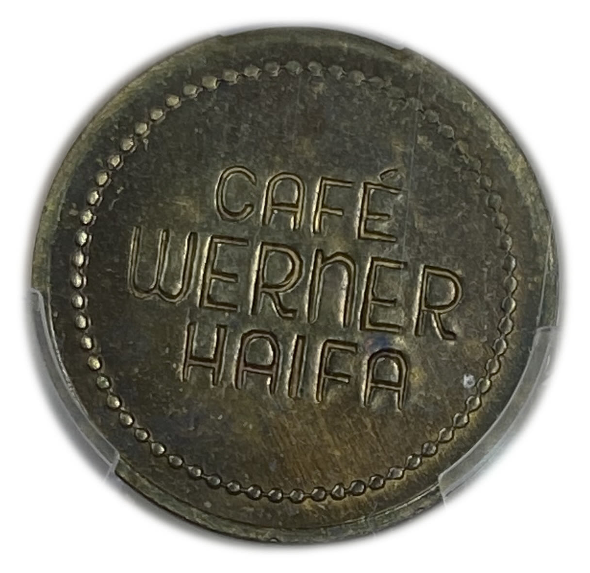 Palestine - Cafe werner token - 10 MIls, bronze - PCGS MS 62 - Rare in this high grade - 1 1