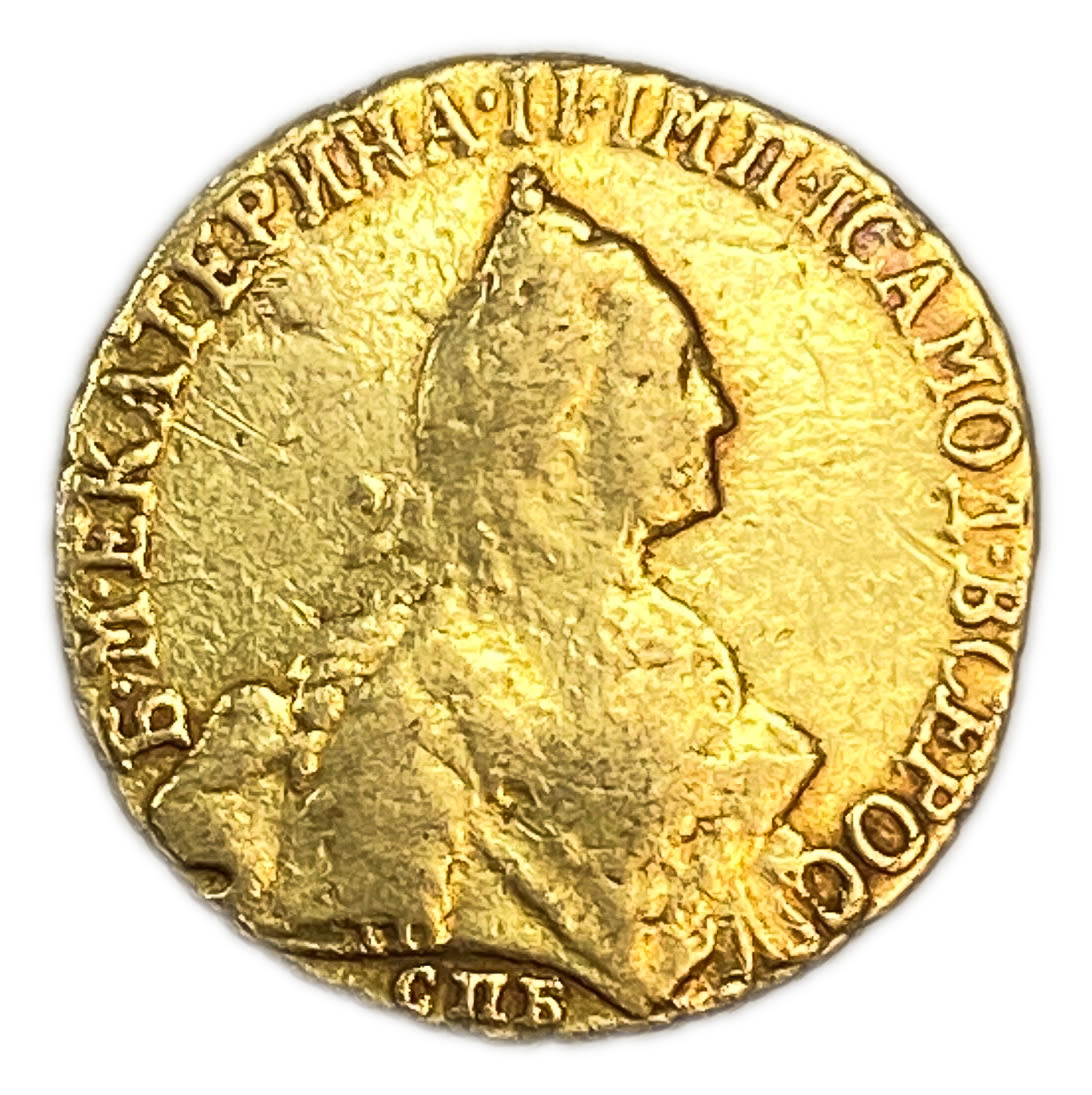 Russia - 5 Roubles 1766 - Catherine II - F-VF - Gold 917, 6.49g, 23mm - 1 0