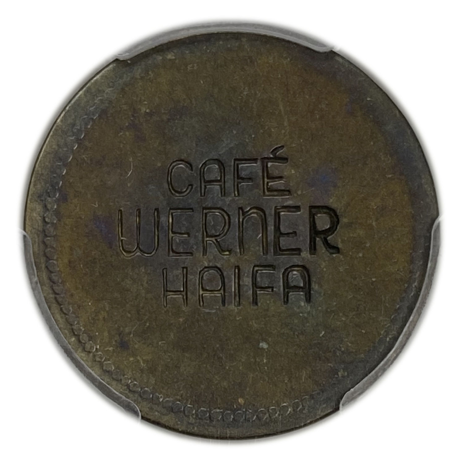 Palestine - Cafe werner token - 30 MIls, bronze - PCGS XF 45 - Rare - 1 1