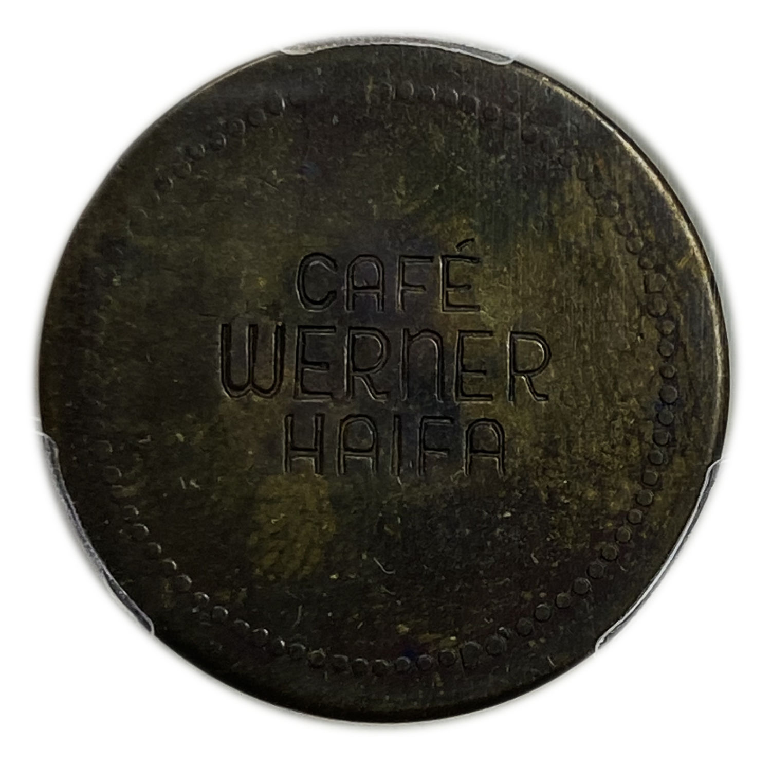 Palestine - Cafe werner token - 40 MIls, bronze - PCGS AU 53 - Rare - 1 1