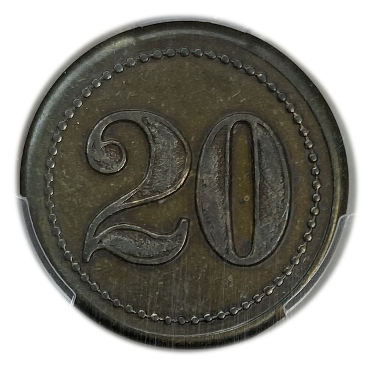 Palestine - Cafe werner token - 20 MIls, bronze - PCGS AU 58 - 1 0