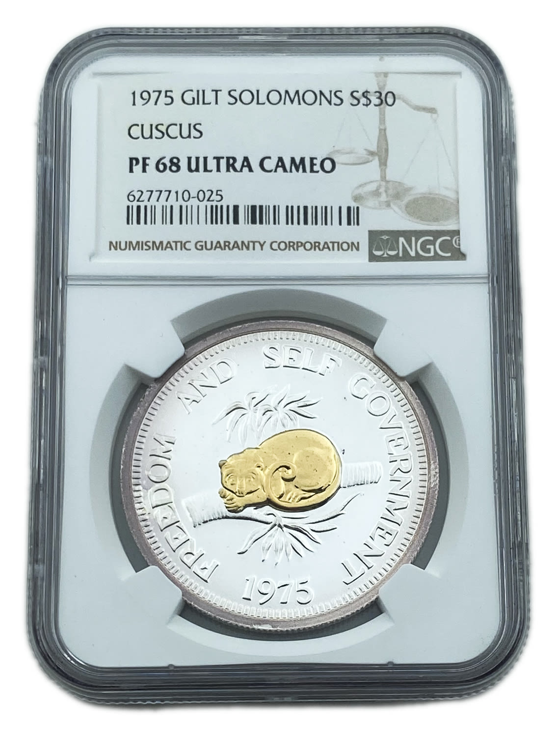 Solomon Islands - 30 Dollars 1975 - Freedom and Self Government - NGC PF 68 - 0.32g Gold 999 - 1 2