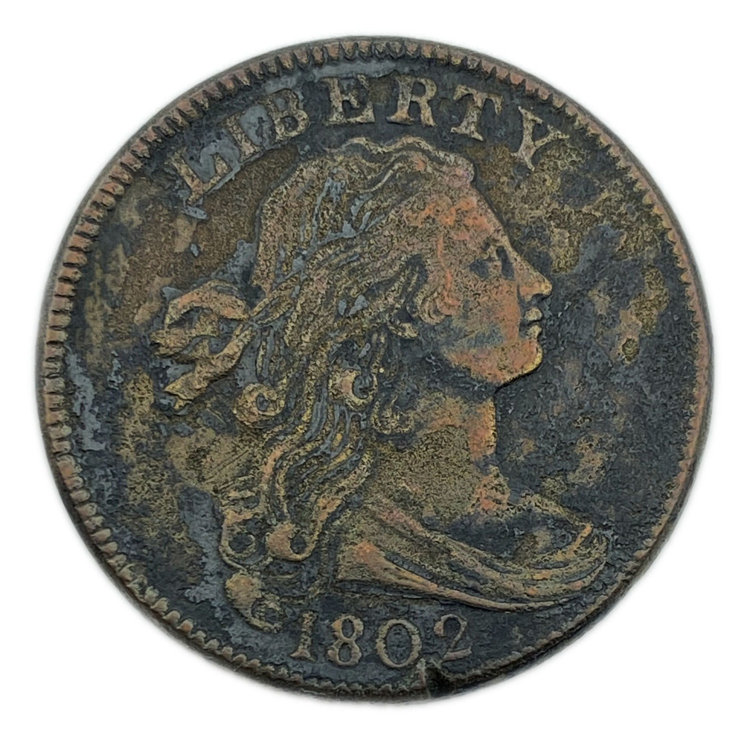 USA - 1 Cent 1802 - "Draped Bust Cent" - F-VF - 1 0