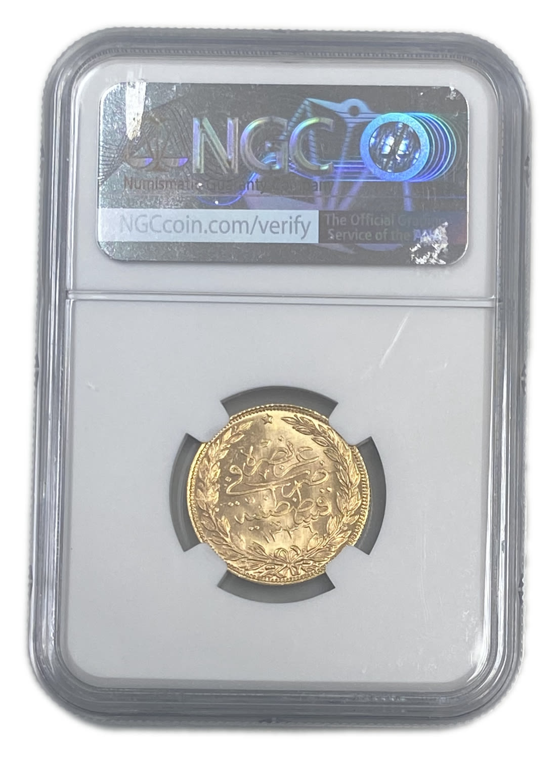 Ottoman Empire - 100 Kurush 1918-1922 (AH 1336), year 1 (1918) - Mehmed VI - Gold 916, 7.16g NGC MS 66 - TOP POP - Rare - 1 3