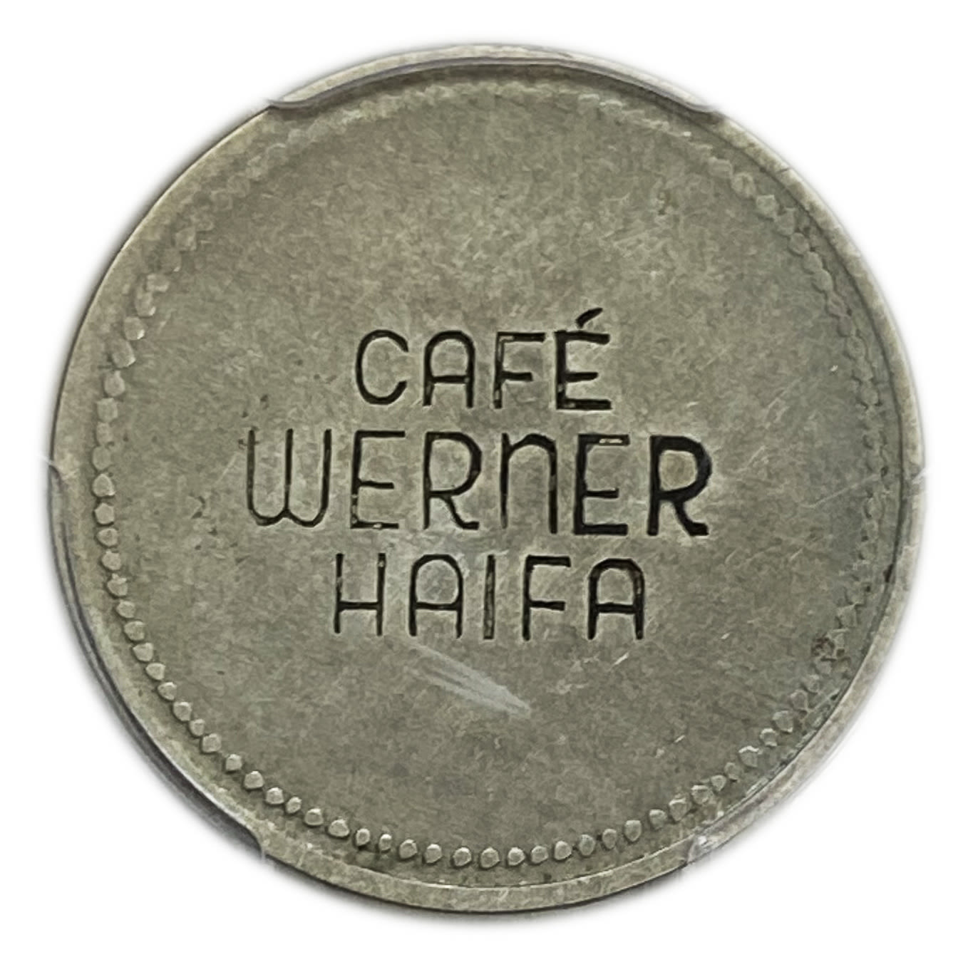 Palestine - Cafe werner token - 30 MIls, bronze, copper-nickel - PCGS AU 53 - Rare - 1 1