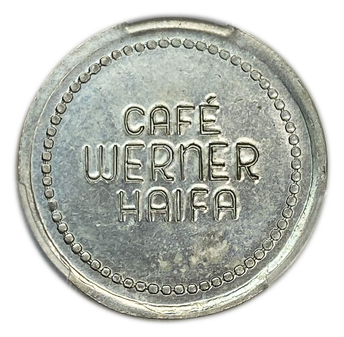 Palestine - Cafe werner token - 20 MIls, bronze, copper-nickel - PCGS MS 62 - Rare in this high grade - 1 1