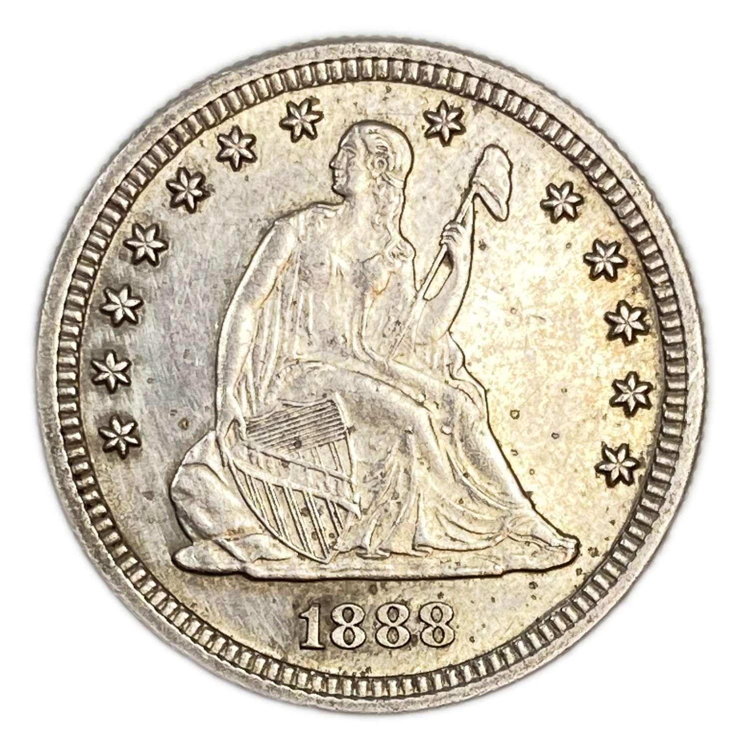 USA - 1/4 Dollar (25 Cents) 1888 "S" - "Seated Liberty Quarter" with motto, increased weight - AU ... - 1 0