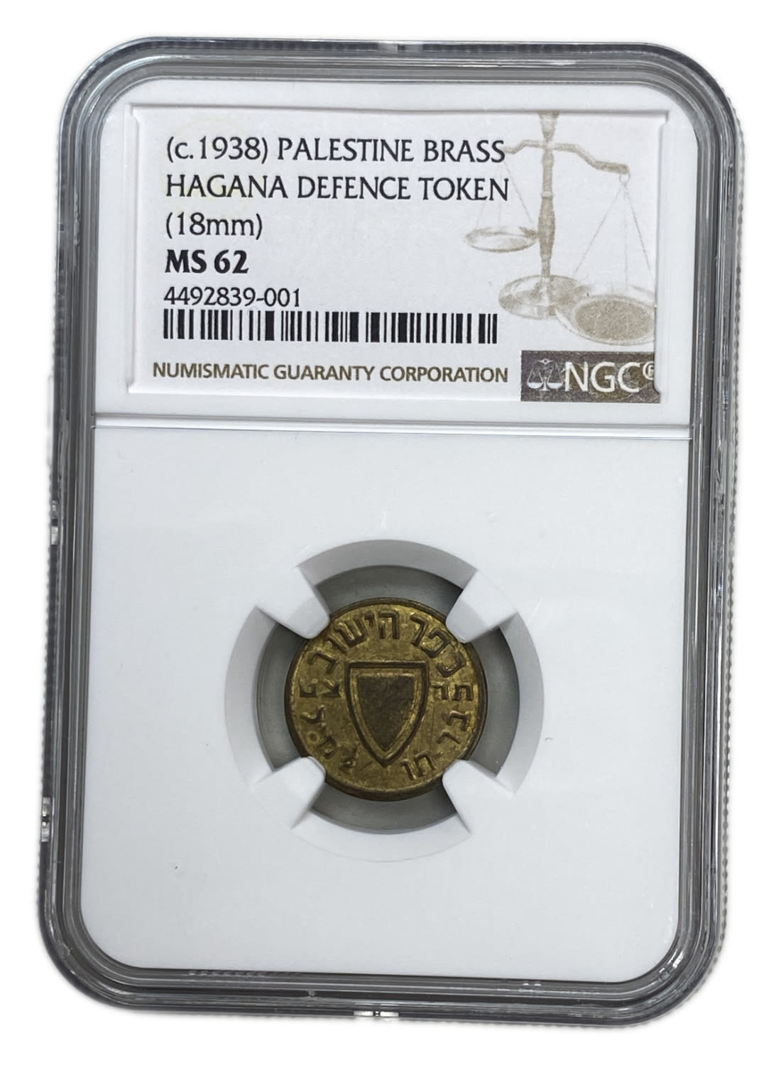 Paleatine - Token "Kofer Hayishuv" 1/2 Mil 1939 - 3 types - NGC MS 62-63 - Rare in this high grade - 1 5
