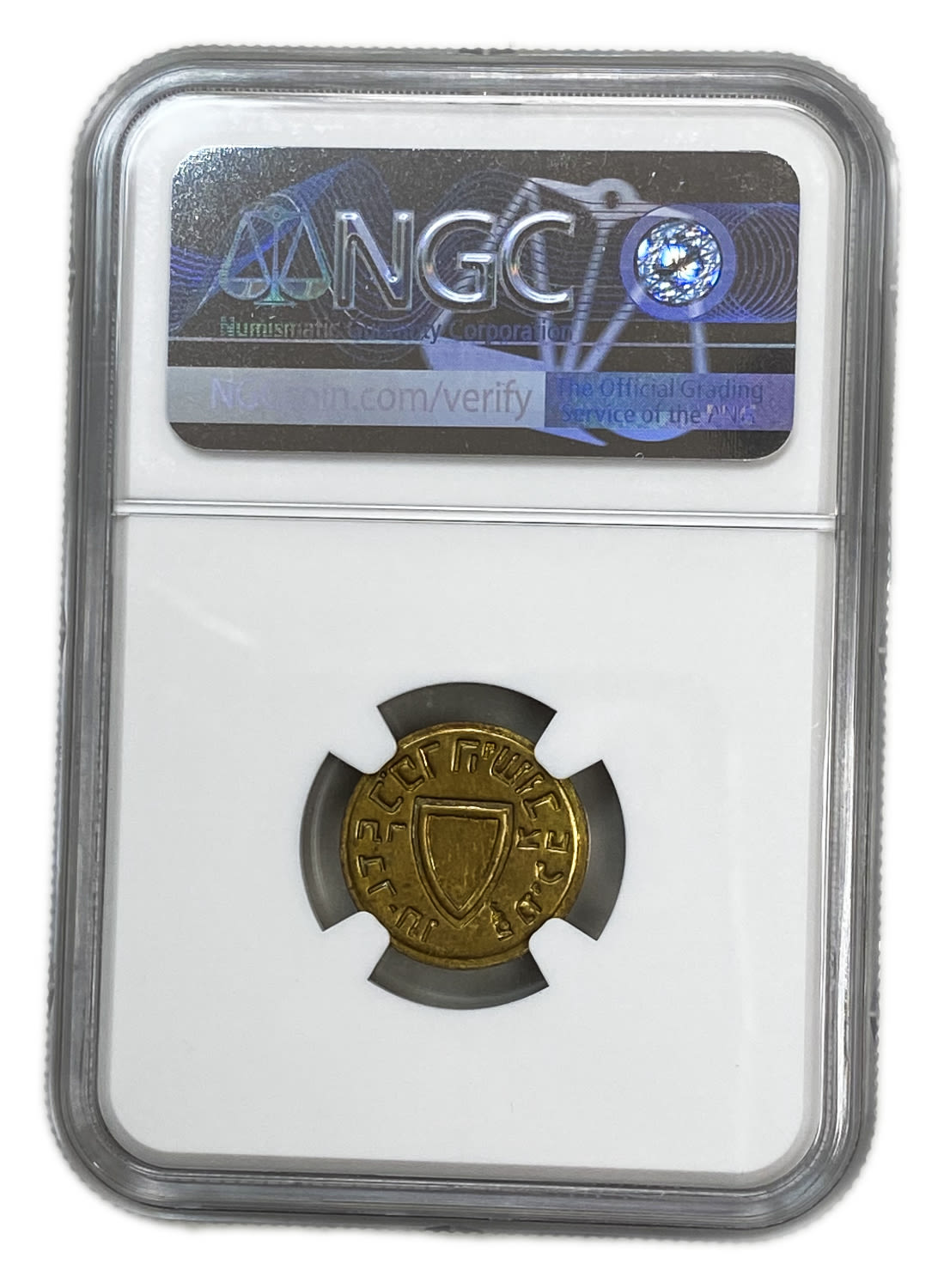 Paleatine - Token "Kofer Hayishuv" 1/2 Mil 1939 - 3 types - NGC MS 62-63 - Rare in this high grade - 1 2