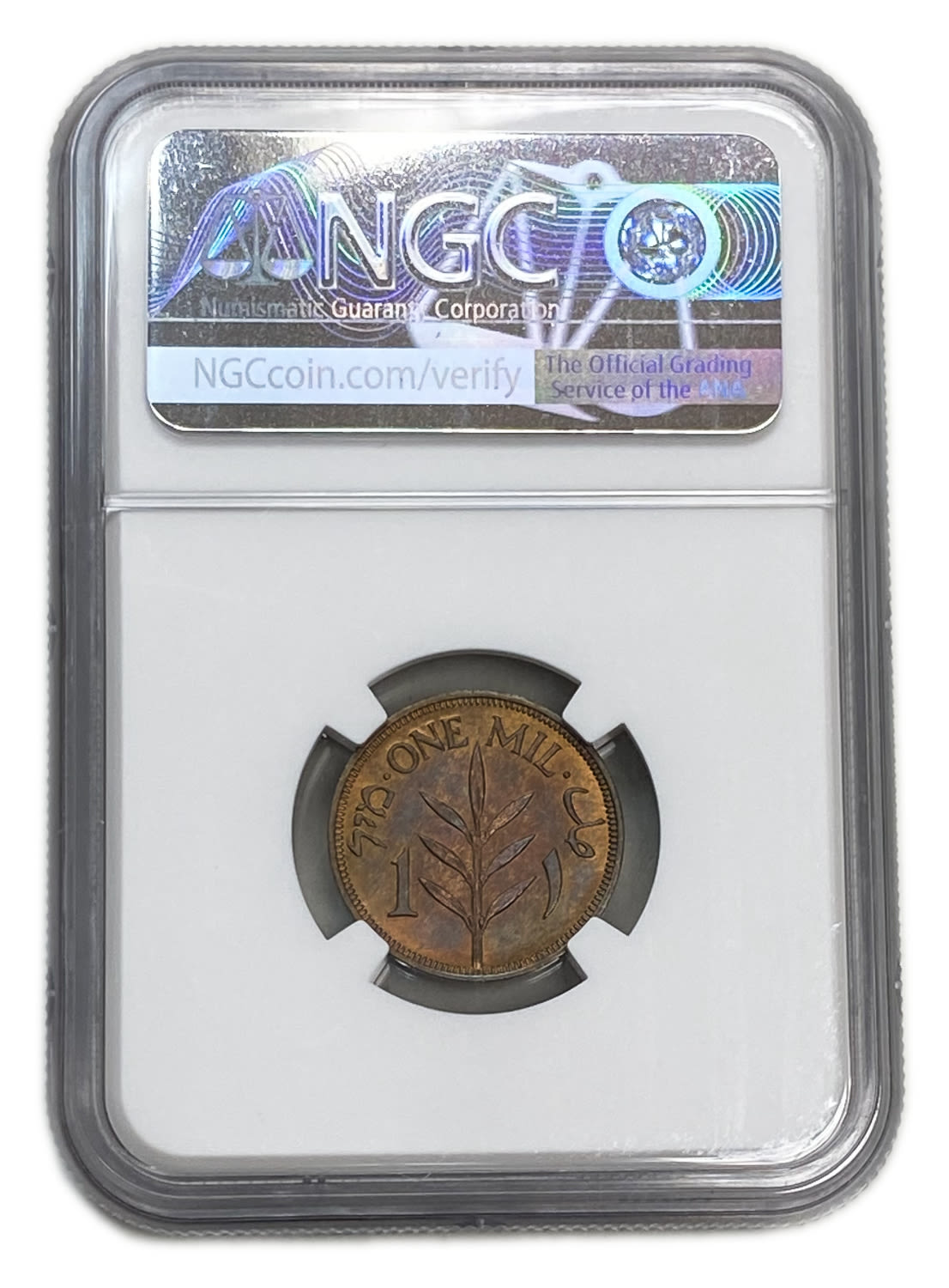 Palestine - 1 Mil 1937 - NGC 65 RB - UNC - Very high grade - 1 3