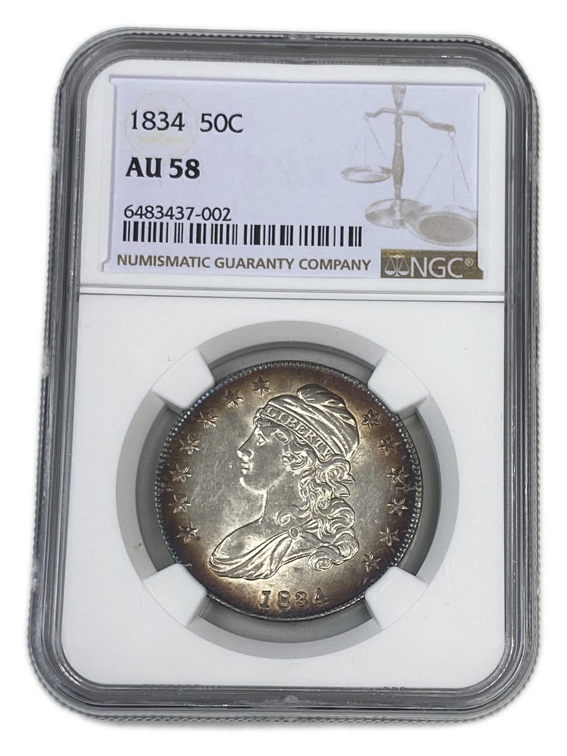 USA - 50 Cent 1834 - "Capped Bust Half Dollar" - NGC AU 58 - 1 2