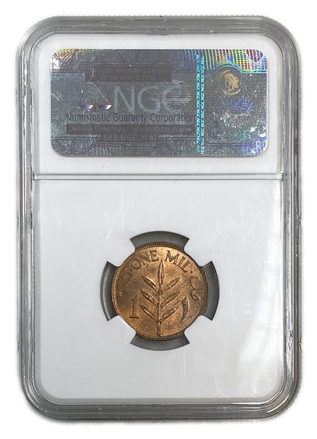 Palestine - 1 Mil 1939 - NGC MS 65 RD - 1 3