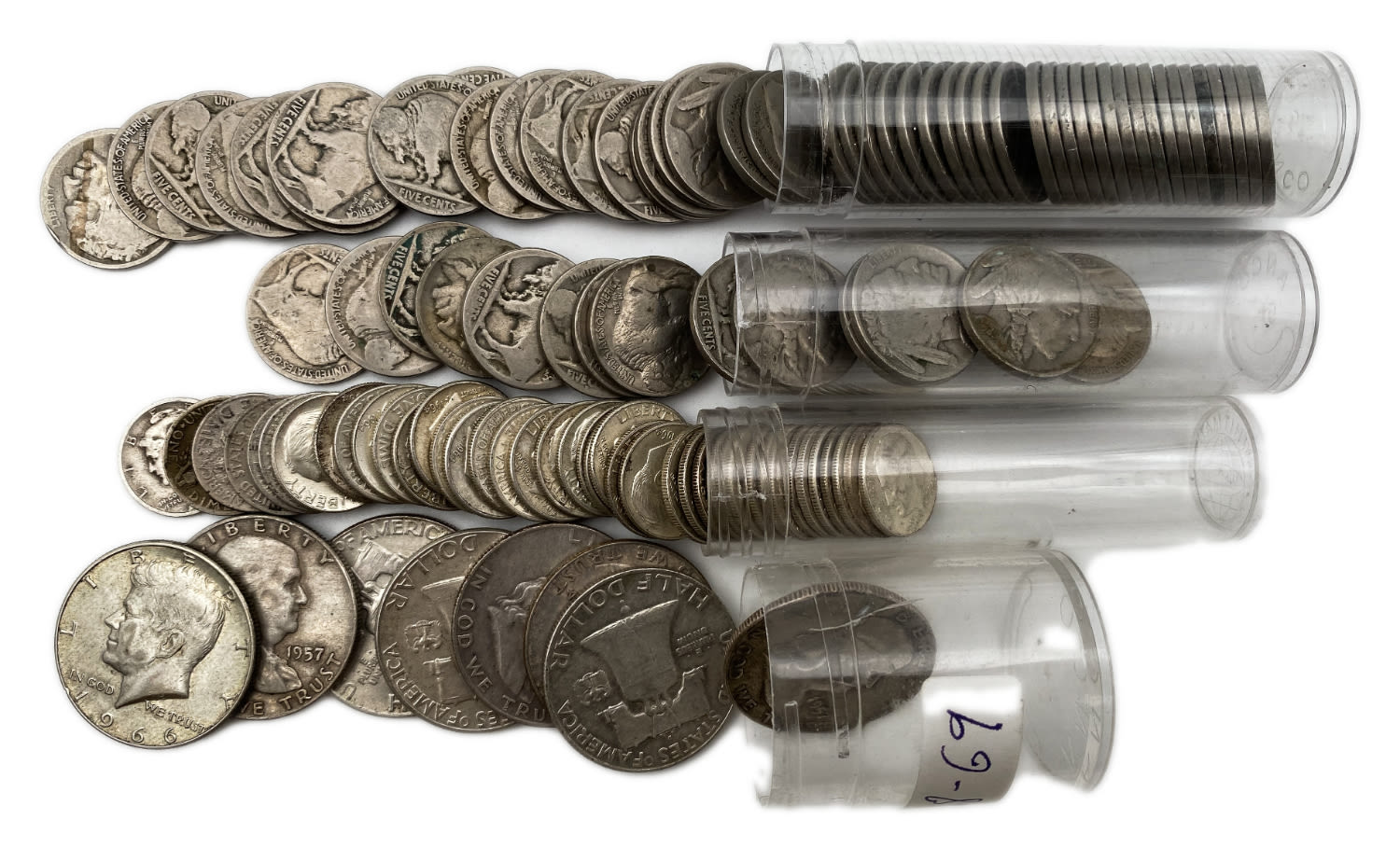 USA - a group of 102 coins, part of them made of silver - the weight of the whole coin is about 530g - 1 1