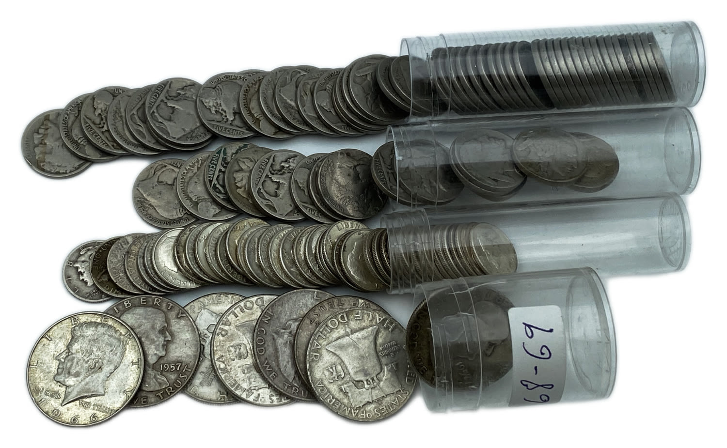 USA - a group of 102 coins, part of them made of silver - the weight of the whole coin is about 530g - 1 0