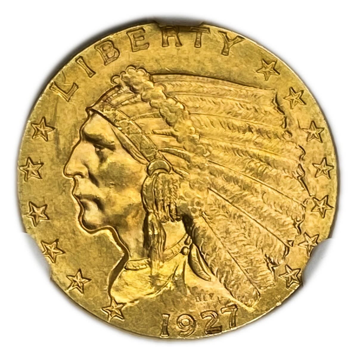 USA - 2.5 Dollars 1927 "Indian Head - Quarter Eagle" - NGC MS 64 - 1 0