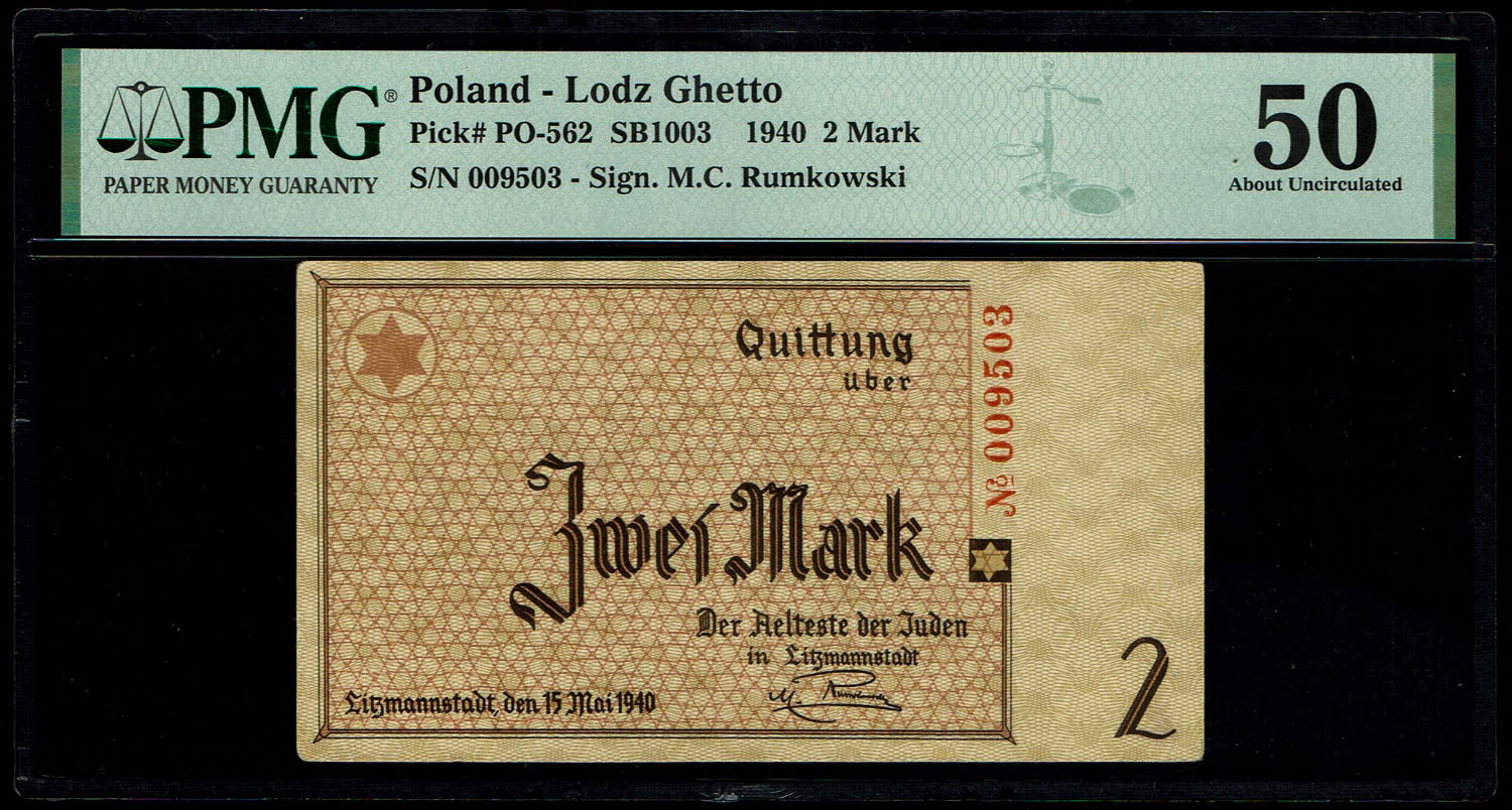 Holocaust concentration camps money - Poland - 2 mark 1940 - ghetto Lodz - PMG 50 - 1 0