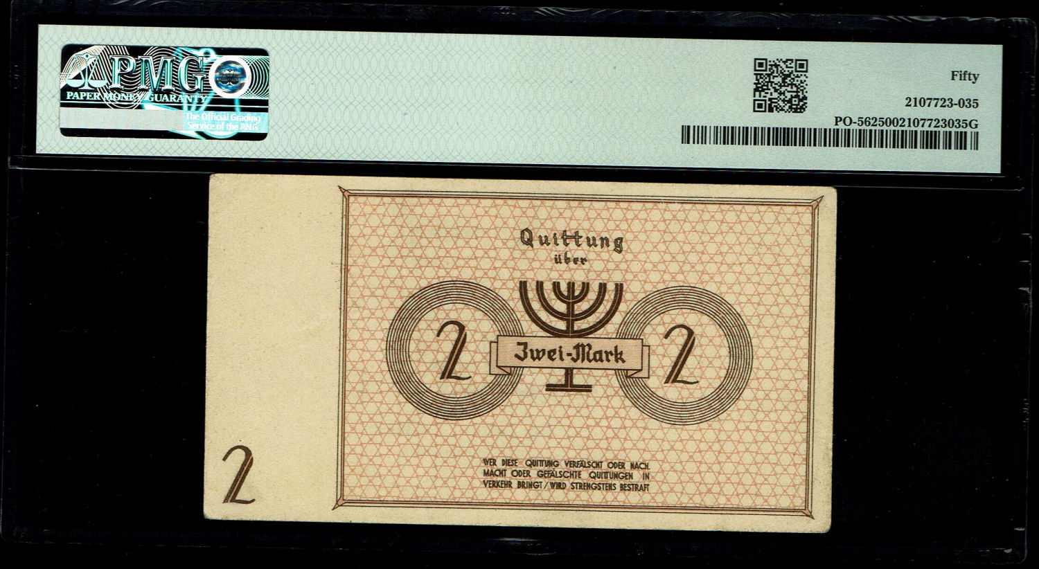 Holocaust concentration camps money - Poland - 2 mark 1940 - ghetto Lodz - PMG 50 - 1 1