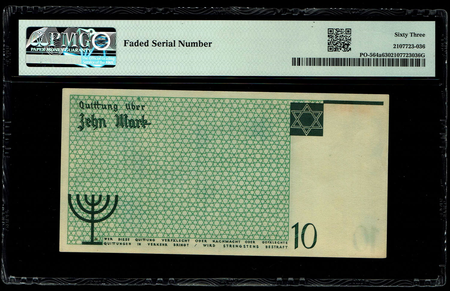 Holocaust concentration camps money - Poland - 10 mark 1940 - ghetto Lodz - PMG 63 - 1 1