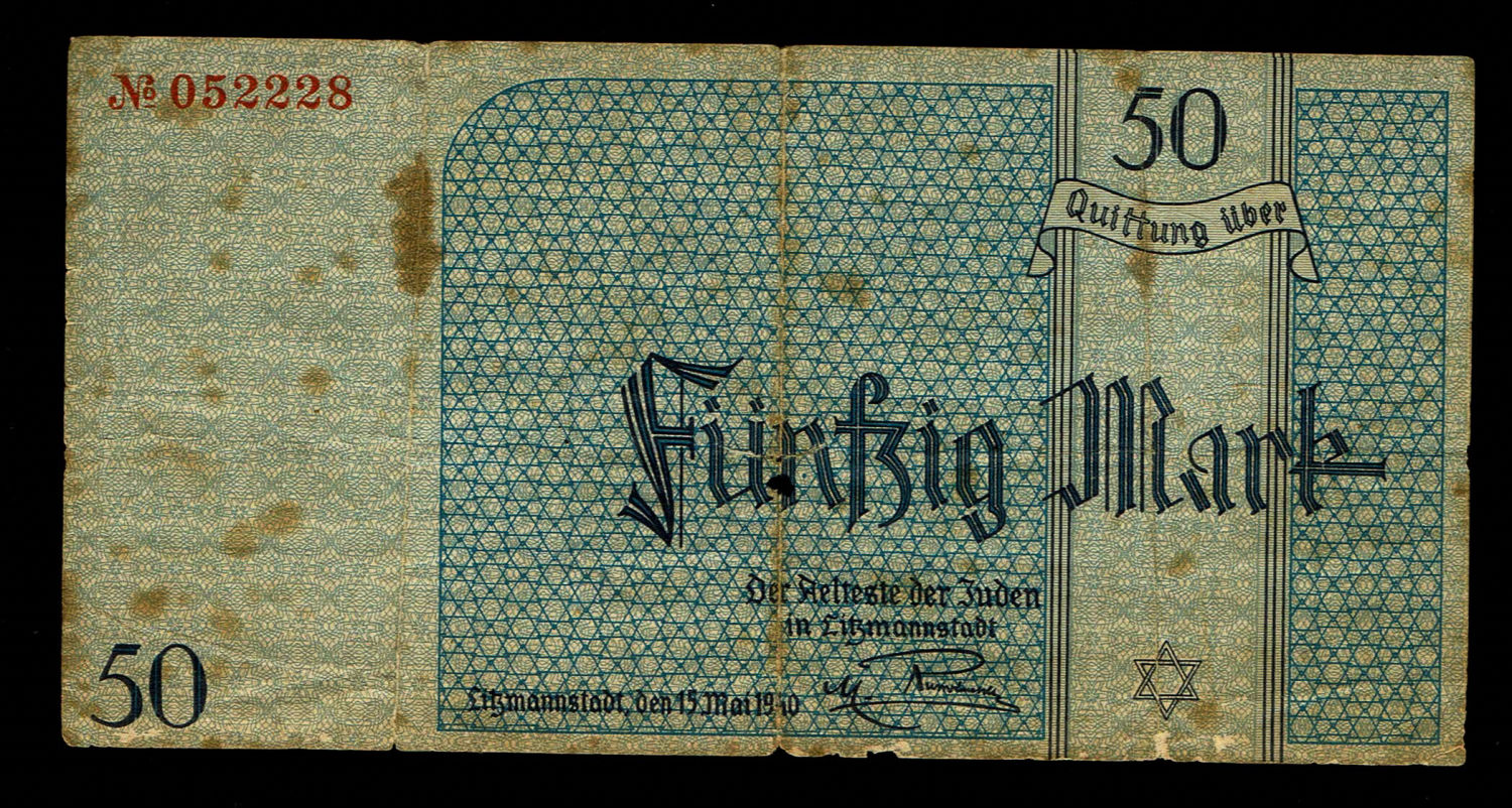 Holocaust concentration camps money - Poland - 50 mark 1940 - ghetto Lodz - F - 1 0