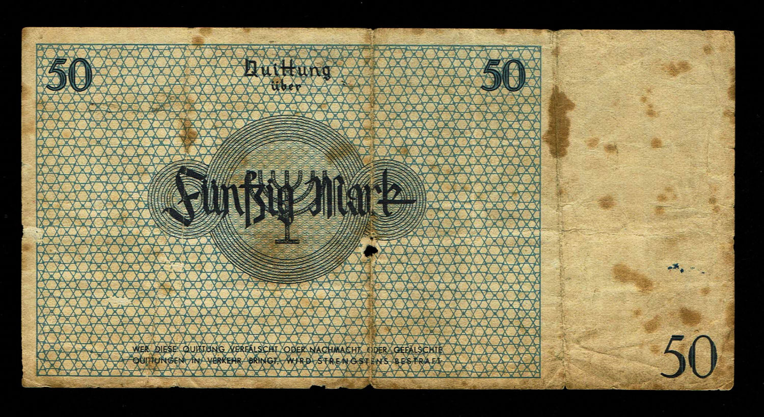 Holocaust concentration camps money - Poland - 50 mark 1940 - ghetto Lodz - F - 1 1