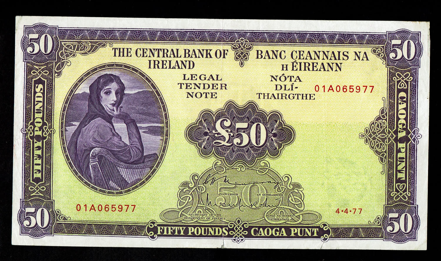 Ireland - 50 Pounds 1977 - F-VF - 1 0