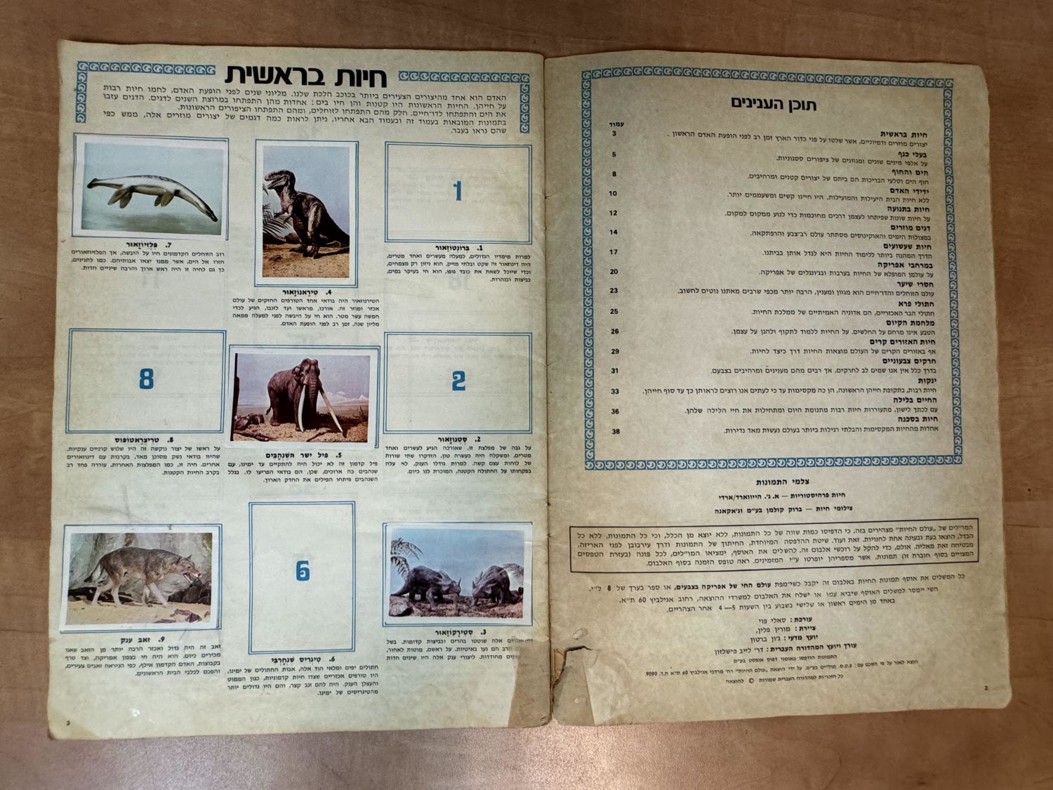 אלבומי מדבקות - אלבום מדבקות "עולם החיות, אלבום תמונות בצבעים", שנות השבעים, מצב בינוני, מלא חלקית - נדיר מאוד - 1 15