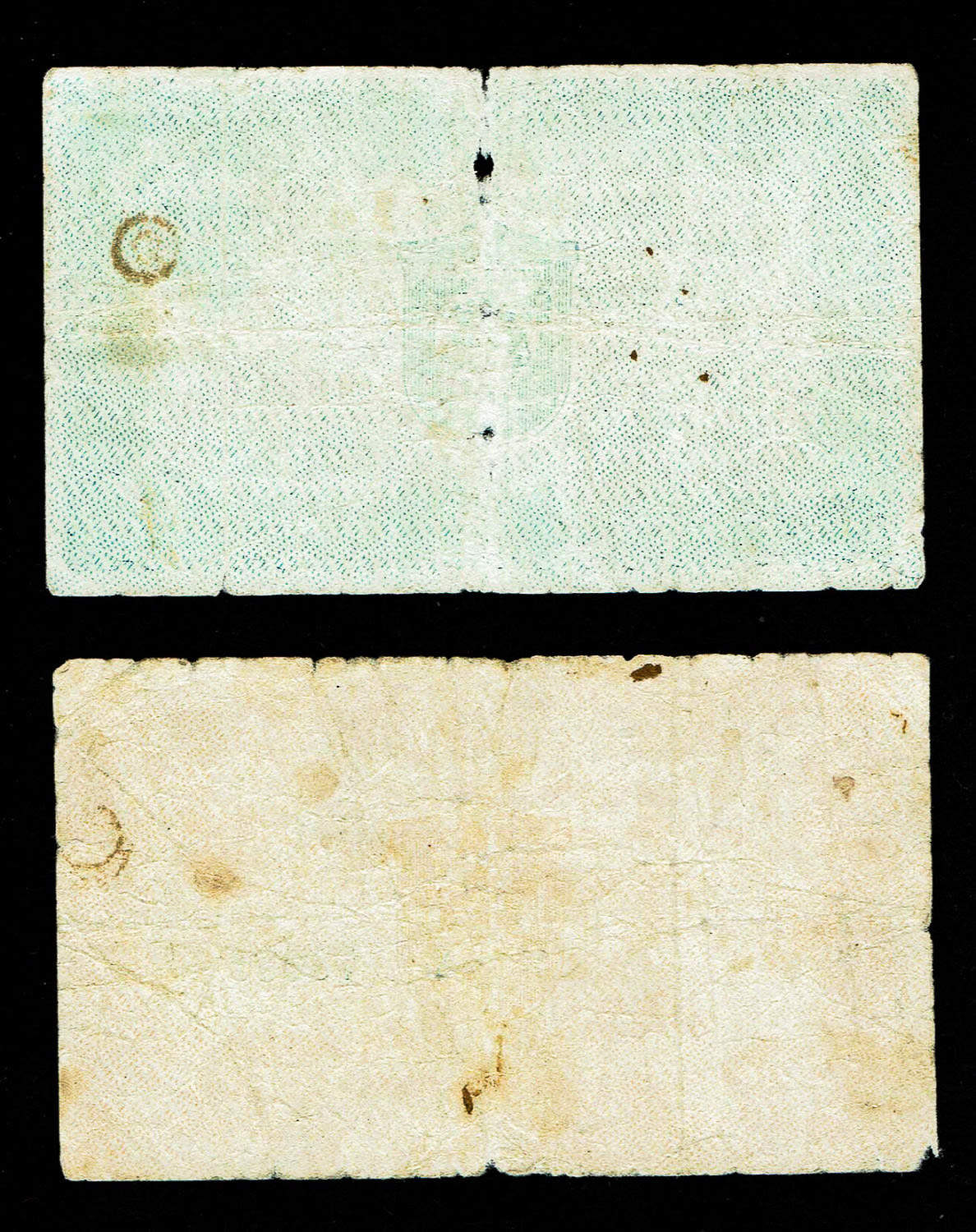 Israel - Pair of 50 and 100 Mils 1948 - Tel Aviv waas city note - Rare - 1 1