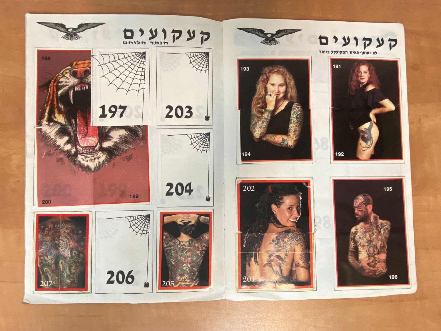 אלבומי מדבקות - אלבום מדבקות "קעקועים", "אלבום מדבקות לאמיצים" - רק 5 חוסרים - נדיר להשגה - 1 6