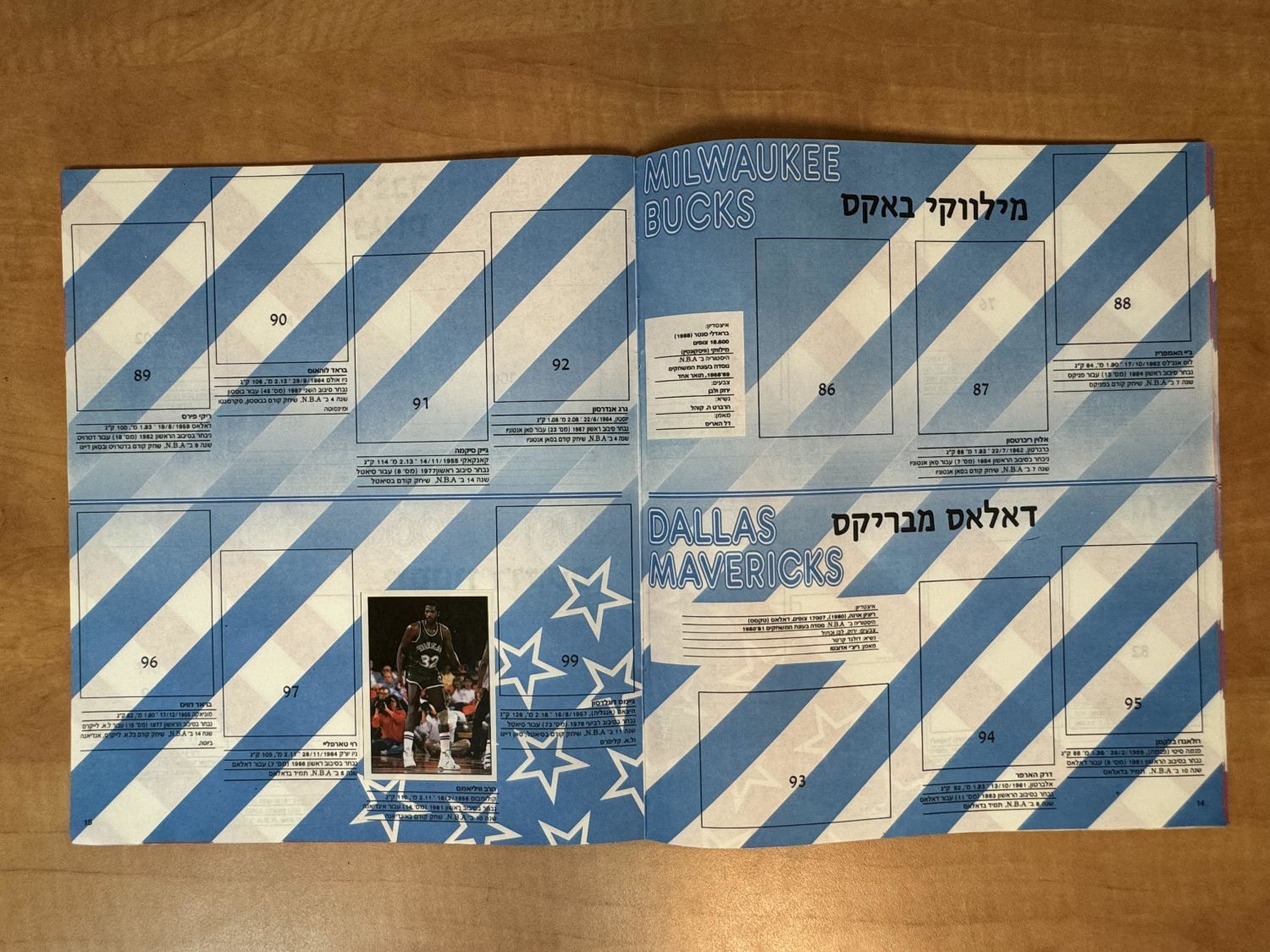 אלבומי מדבקות - אלבום מדבקות "NBA 91, כדורסל מעולם אחר" בעברית, כמעט ריק, מצב טוב - הוצאת נירם, פניני ... - 1 18