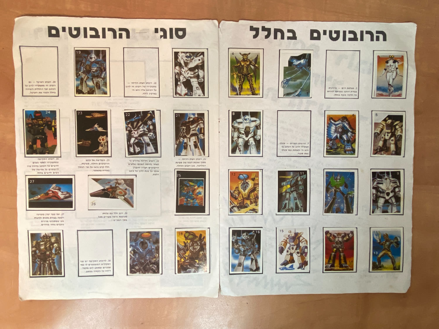 אלבומי מדבקות - אלבום מדבקות מלחמת הרובוטים בחלל - כ-חצי מלא, עברית - אלבום קשה להשגה ולא נפוץ - מצב ... - 1 4