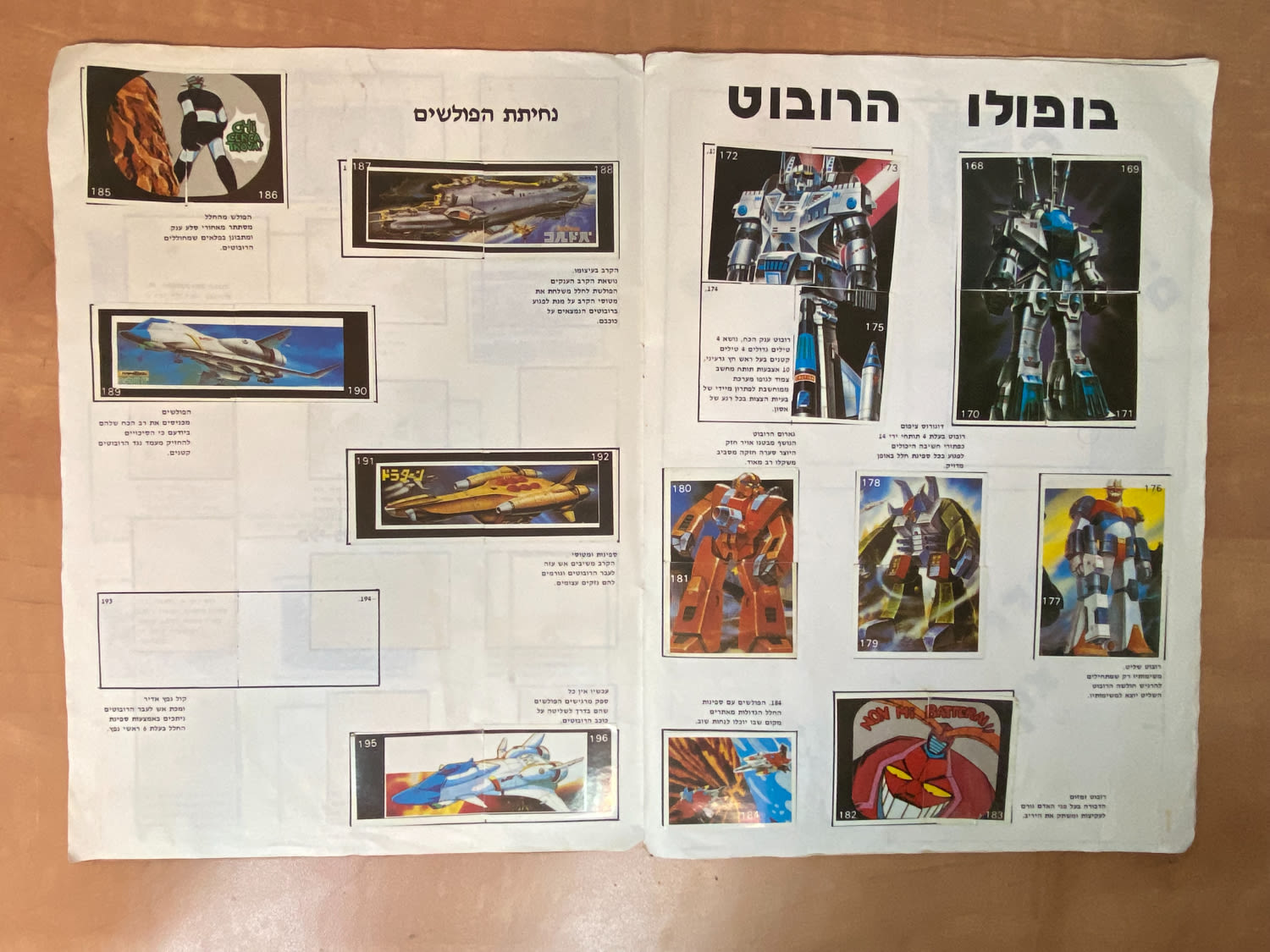 אלבומי מדבקות - אלבום מדבקות מלחמת הרובוטים בחלל - כ-חצי מלא, עברית - אלבום קשה להשגה ולא נפוץ - מצב ... - 1 9