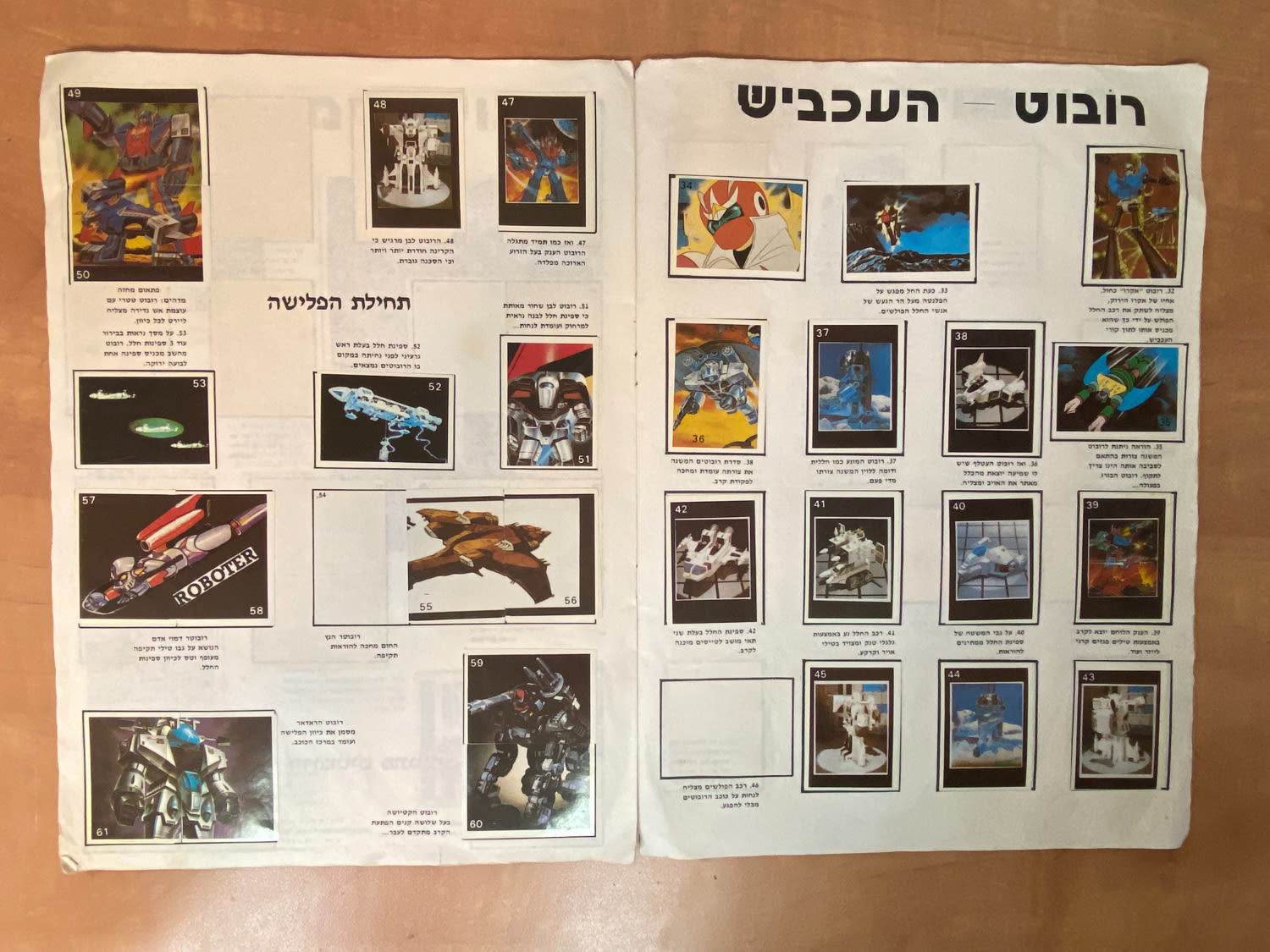אלבומי מדבקות - אלבום מדבקות מלחמת הרובוטים בחלל - כ-חצי מלא, עברית - אלבום קשה להשגה ולא נפוץ - מצב ... - 1 5