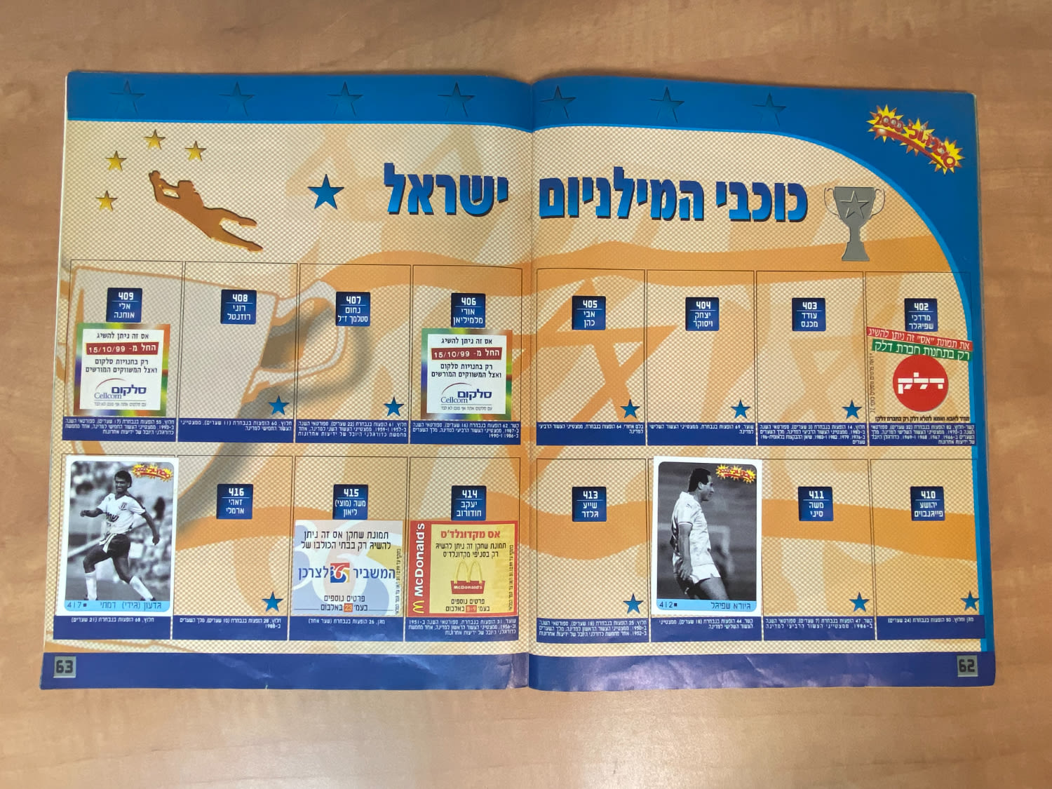 אלבומי מדבקות - אלבום סופרגול 2000, אלבום המילניום - מלא חלקית, מצב טוב מאוד
סוּפרגוֹל הוא שמו של ... - 1 23