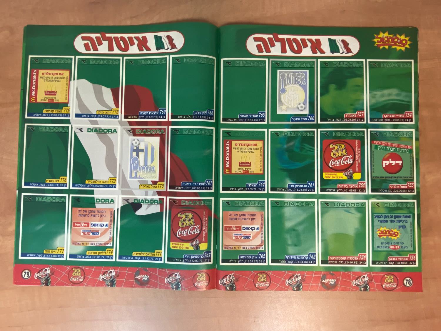 אלבומי מדבקות - אלבום סופרגול 2001 - כמעט ריק, ישנם רק 5 מדבקות מודבקות
סוּפרגוֹל הוא שמו של אלבום ... - 1 34