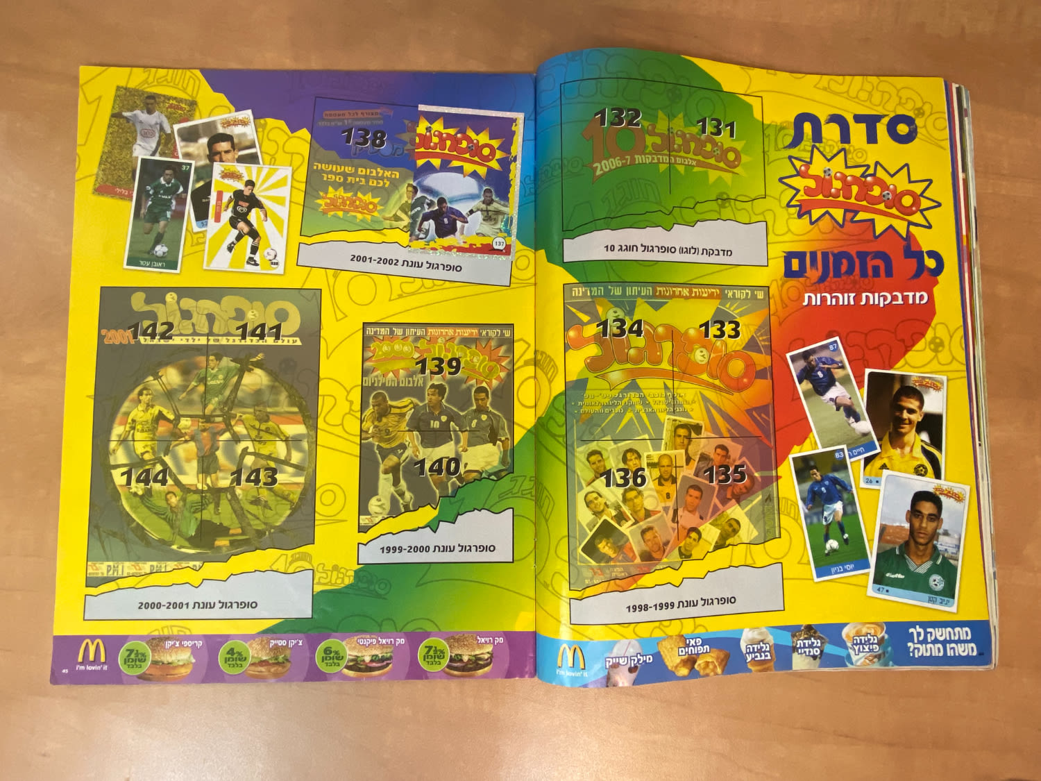 אלבומי מדבקות - אלבום סופרגול 2006-2007, אלבום העשור, מלא חלקית, נמצאים גם קלפים אסים של ידיעות (נגזרו מעיתון) ... - 1 15