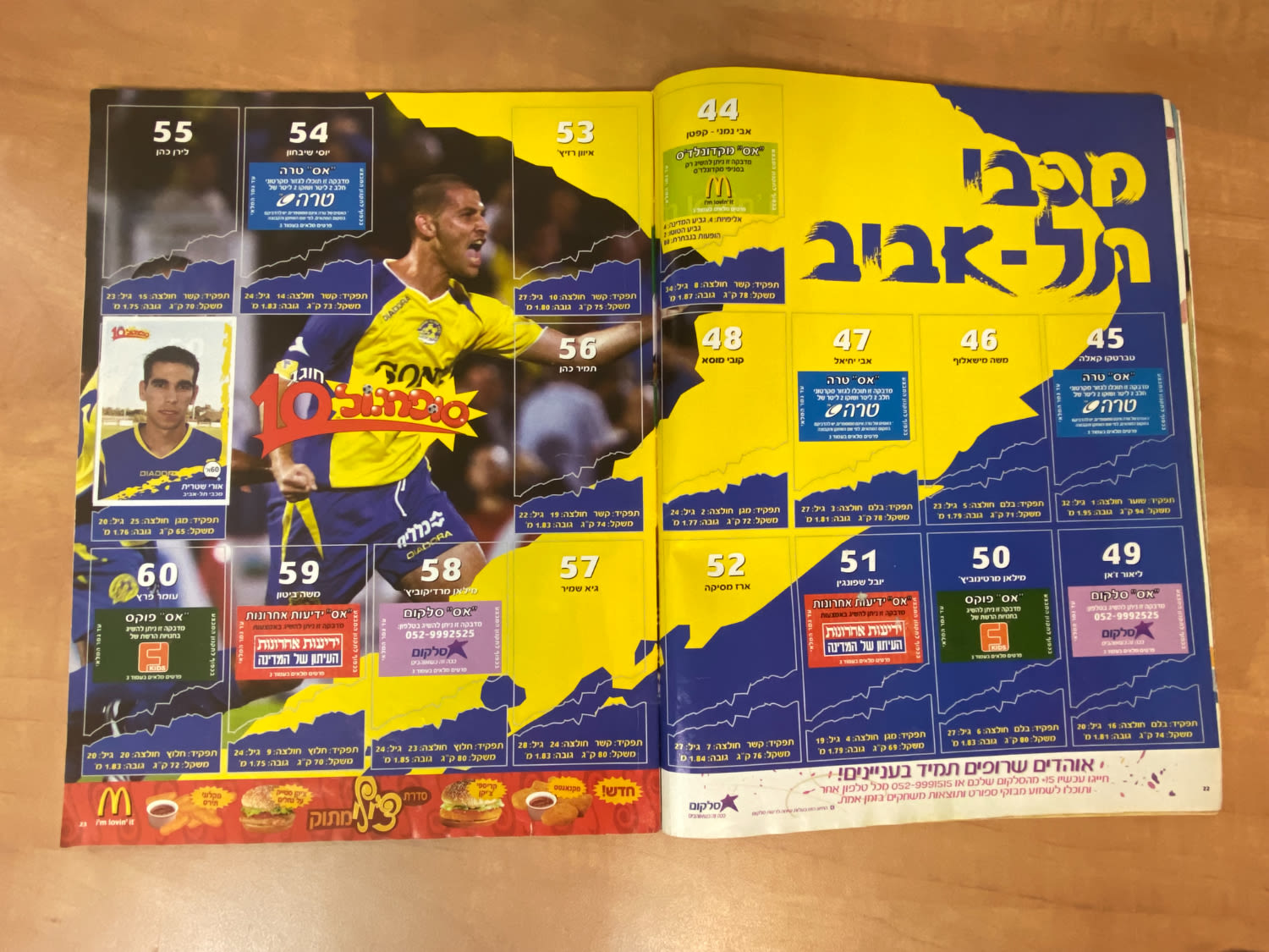 אלבומי מדבקות - אלבום סופרגול 2006-2007, אלבום העשור, מלא חלקית, נמצאים גם קלפים אסים של ידיעות (נגזרו מעיתון) ... - 1 3